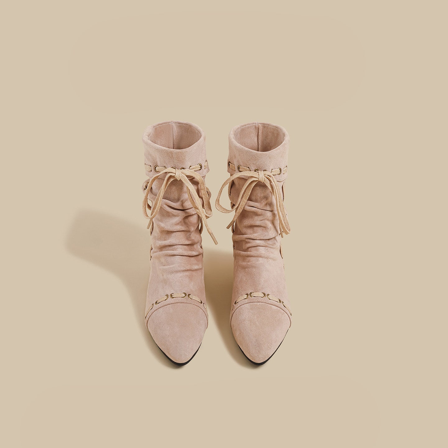 Lace-Trim Ankle Boots