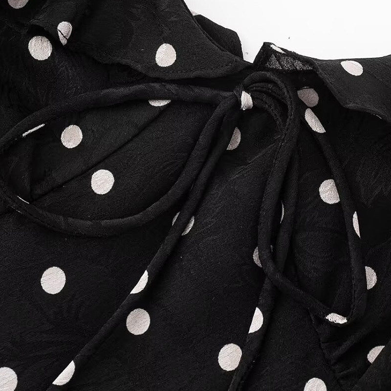 Noir Dot Flow Dress