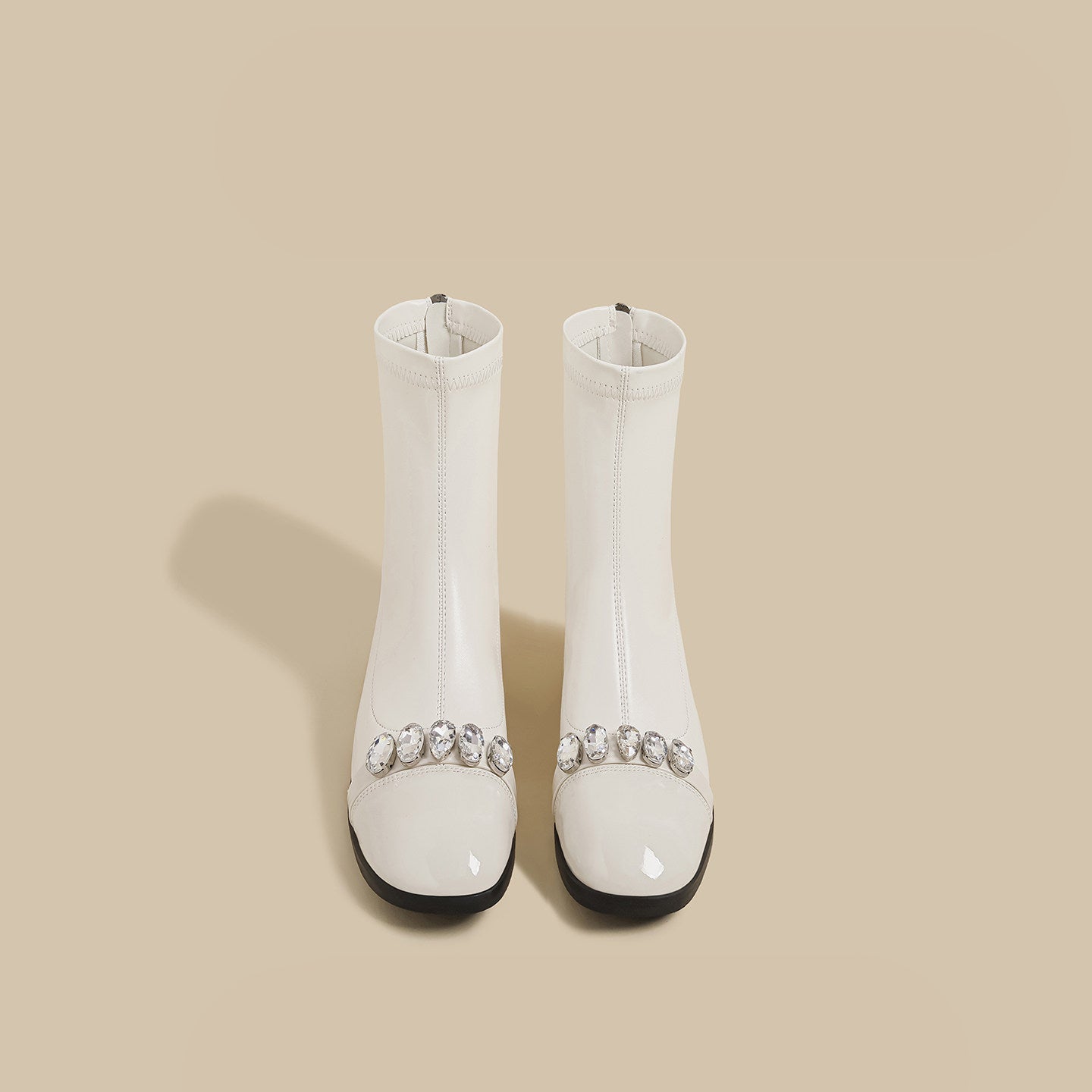 Rhinestone Strap Ankle Boots
