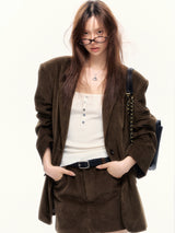 Corduroy Blazer & Skirt