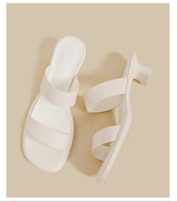 Double Strap Curve Sandals (Cream)