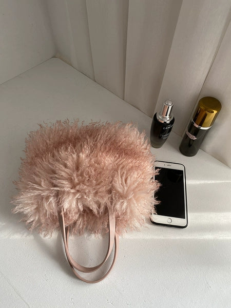 Gradient Faux-Fur Tote Bag