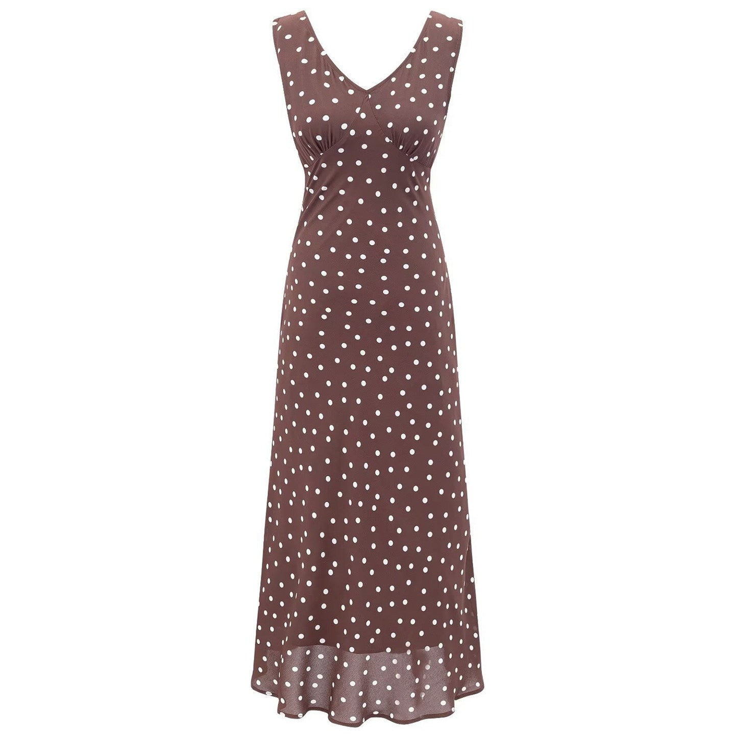 Mocha Dot V-Neck Dress