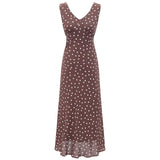 Mocha Dot V-Neck Dress