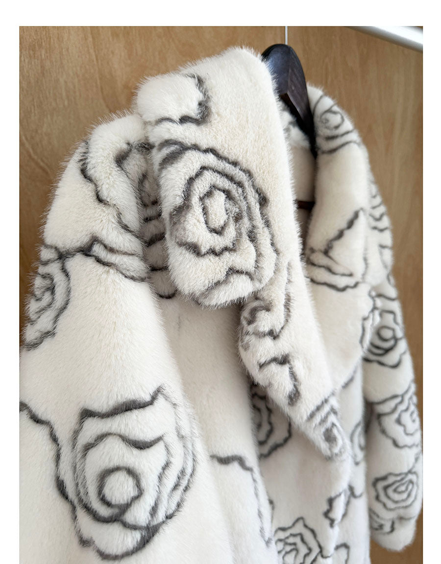 Floral Faux Fur Coat