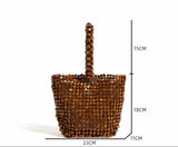 Woven Wooden Bead Bag