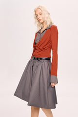 Low-Waist Pleated Skirt