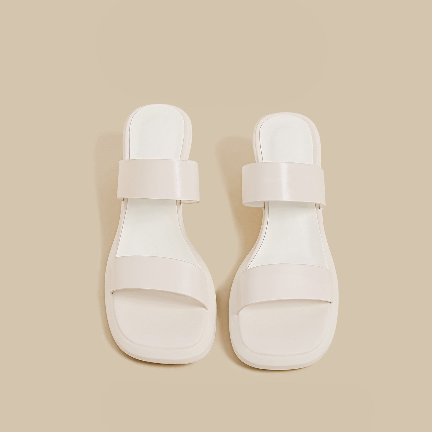 Double Strap Curve Sandals (Cream)