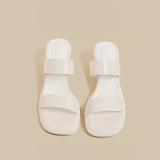 Double Strap Curve Sandals (Cream)