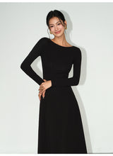 Off-Shoulder Knit Maxi Dress