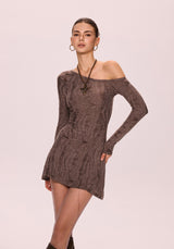 Slanted Shoulder Mini Dress