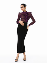 Ruched Sheer Blouse