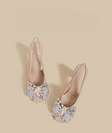 Crystal Bow Block-Heel Slingbacks