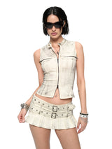 Distressed Stud Vest / Skirt