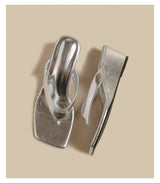 Wedge Flip Sandals (Silver)
