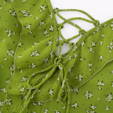 Lime Lace-Up Midi Dress