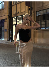 Streamer Champagne Sequin Skirt