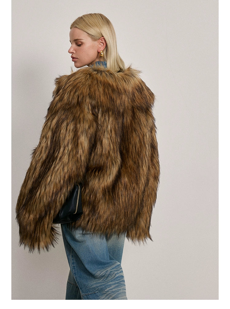 Wolf Faux Fur Coat