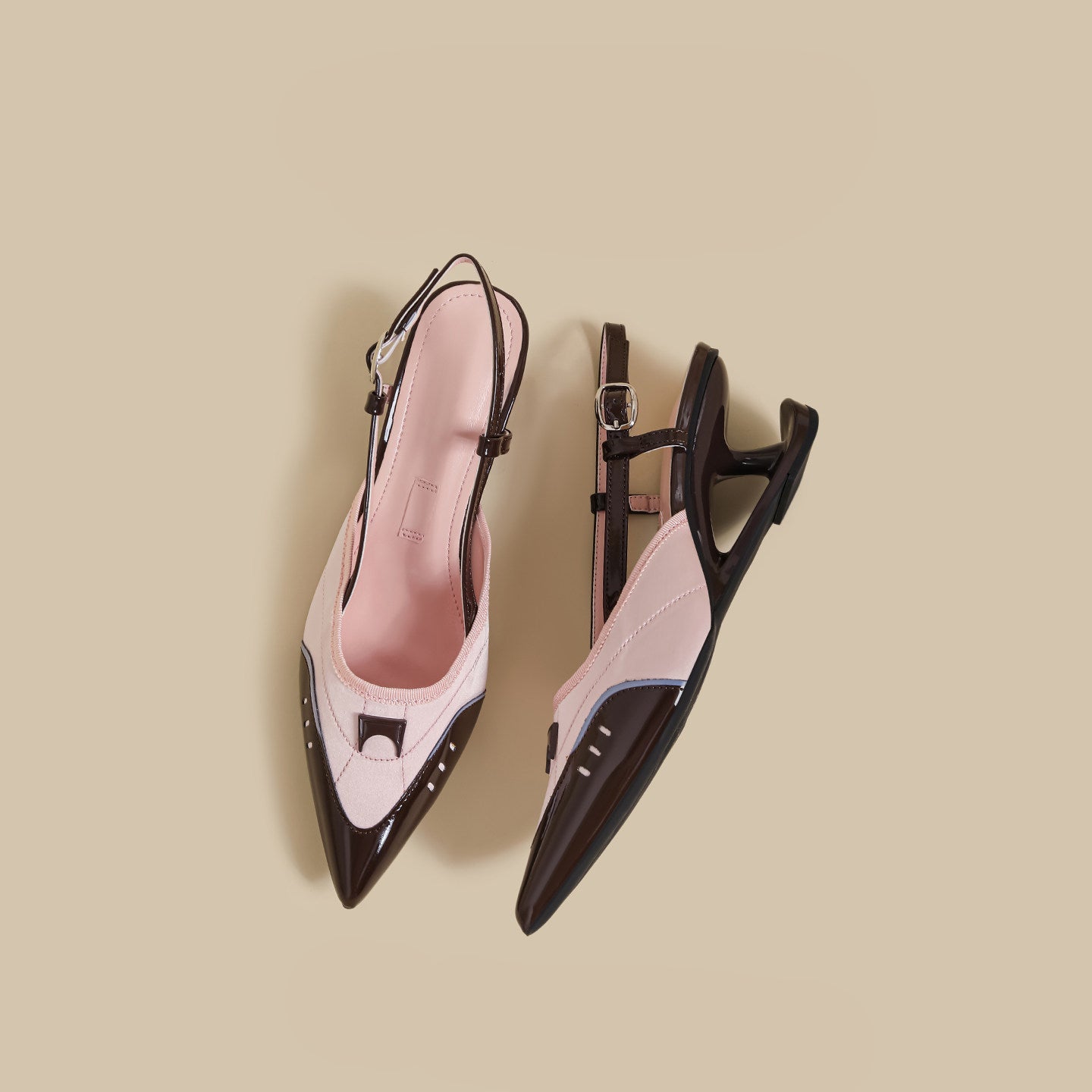 Sculpted Slingback Low Heels