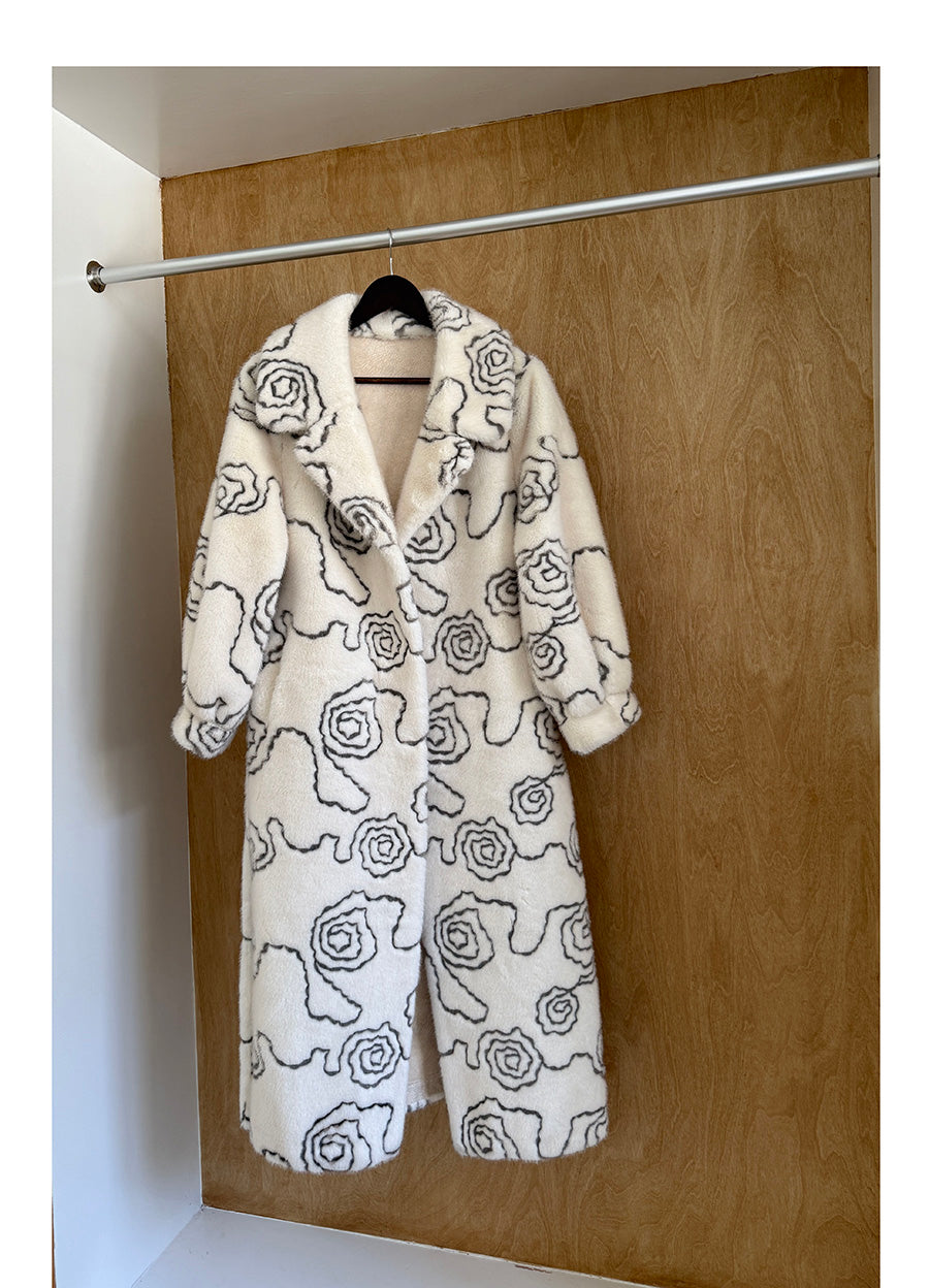 Floral Faux Fur Coat