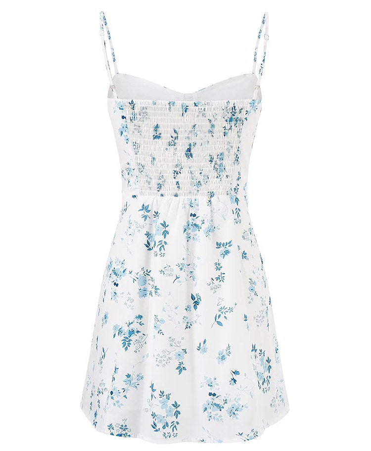 Blue Blossom Mini Dress