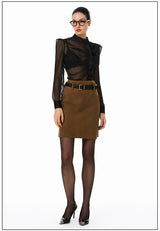 Ruched Sheer Blouse