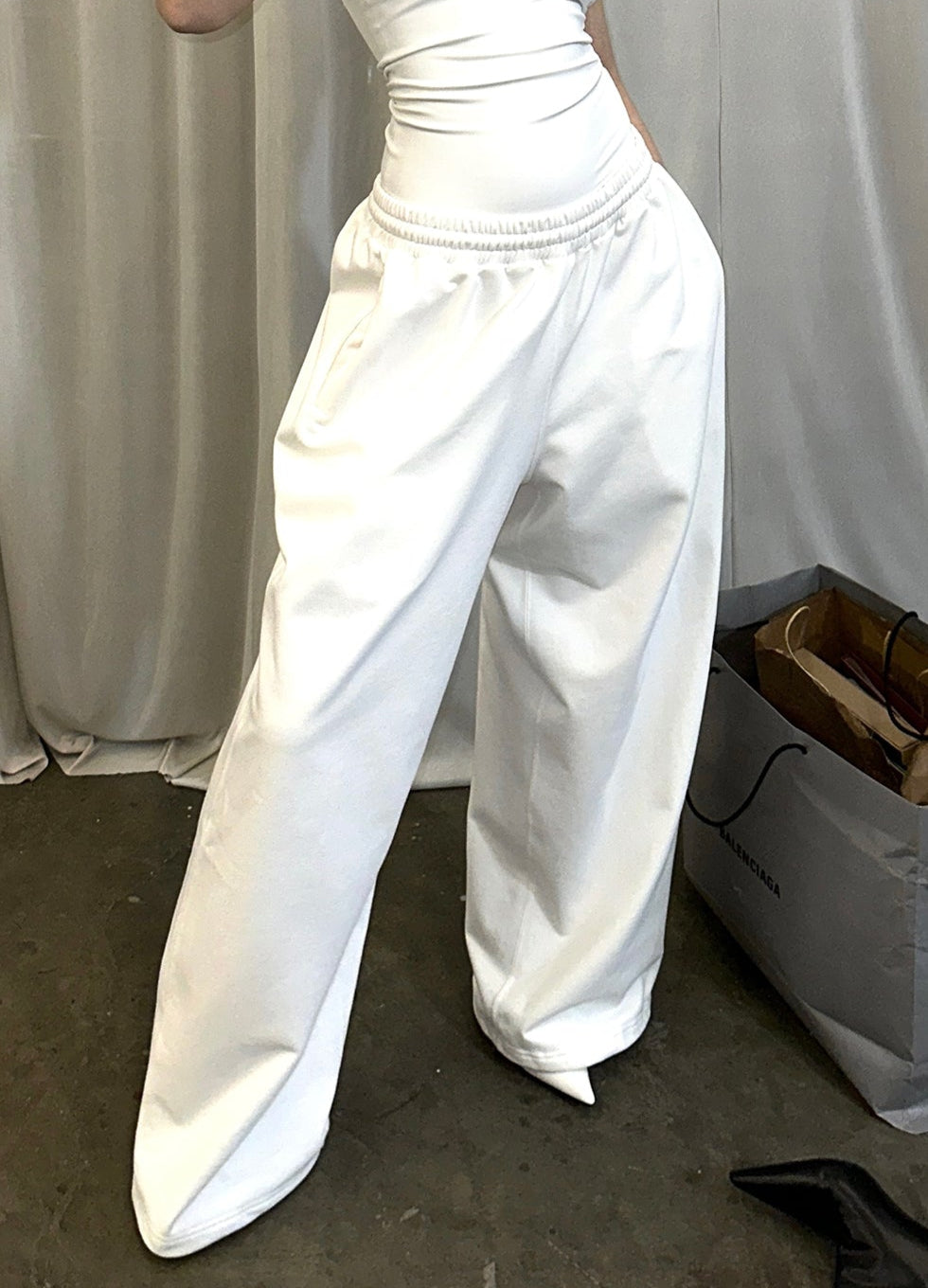 White Bandeau / Sweatpants