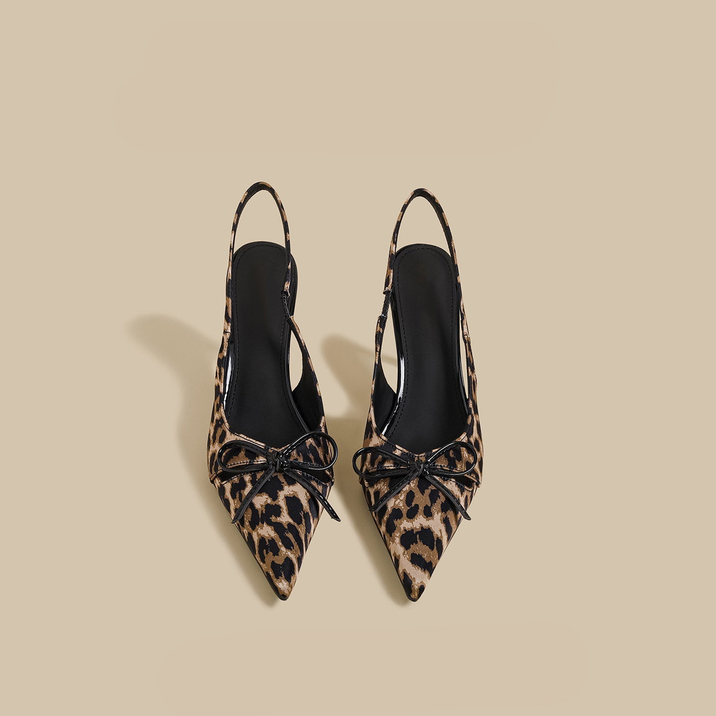 Leopard Bow Slingback Heels