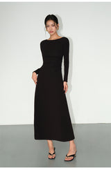 Off-Shoulder Knit Maxi Dress