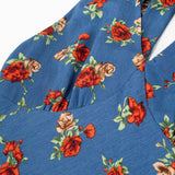 Azure Garden Halter Dress