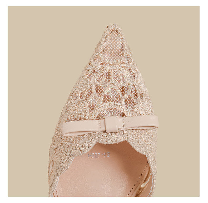 Lace Bow DOrsay Heels