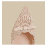 Lace Bow DOrsay Heels