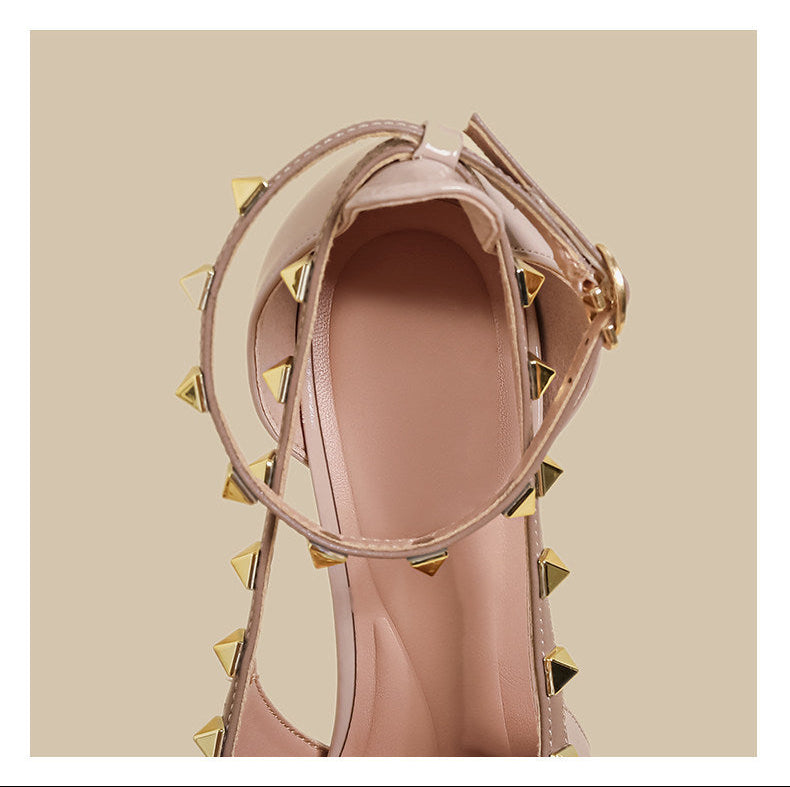 Studded Strap Slingback Heels