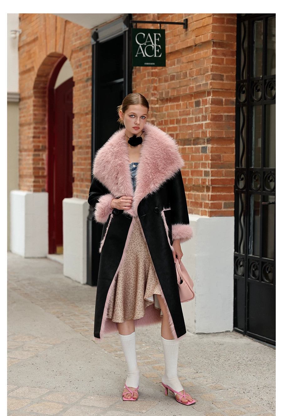 Berry Pink Fur Coat