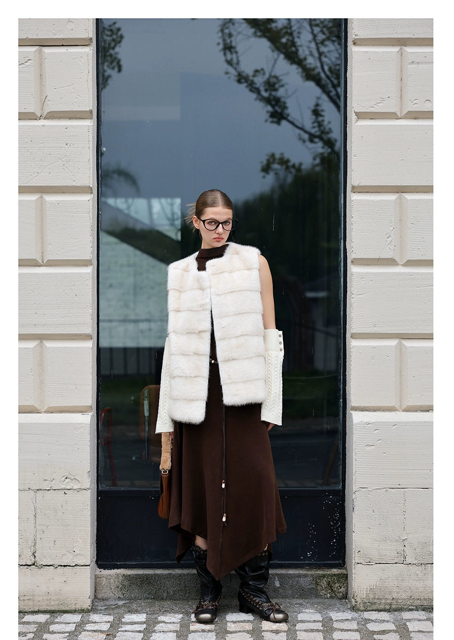 Ivory Silky Fur Vest