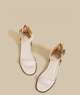 Minimal Ankle Strap Block Sandal