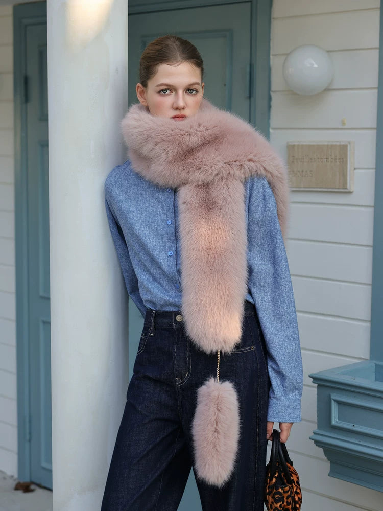 Plush Statement Scarf - Flamingo