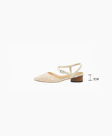 Woven Slingback Flats (Cream)
