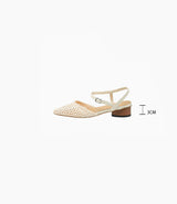 Woven Slingback Flats (Black)