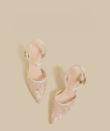 Lace Ankle-Strap Stiletto Heels