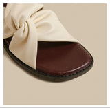 Twist Strap Flat Sandals (Black)