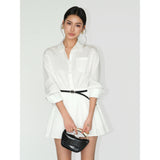 Pleated Shirt Mini Dress