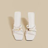 Buckle Strap Sandals (White)