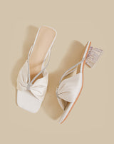 Crystal Bow Sandals (Cream)