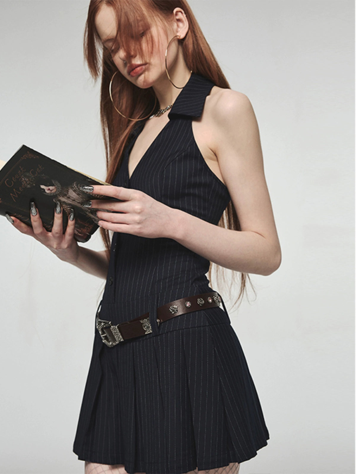 Pleated Halter Dress