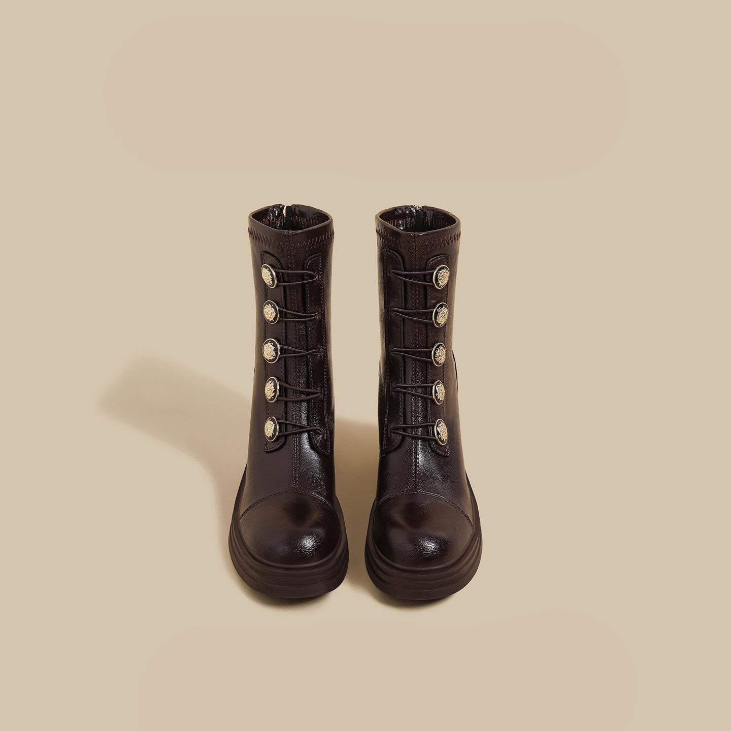 Button-Detail Ankle Boots