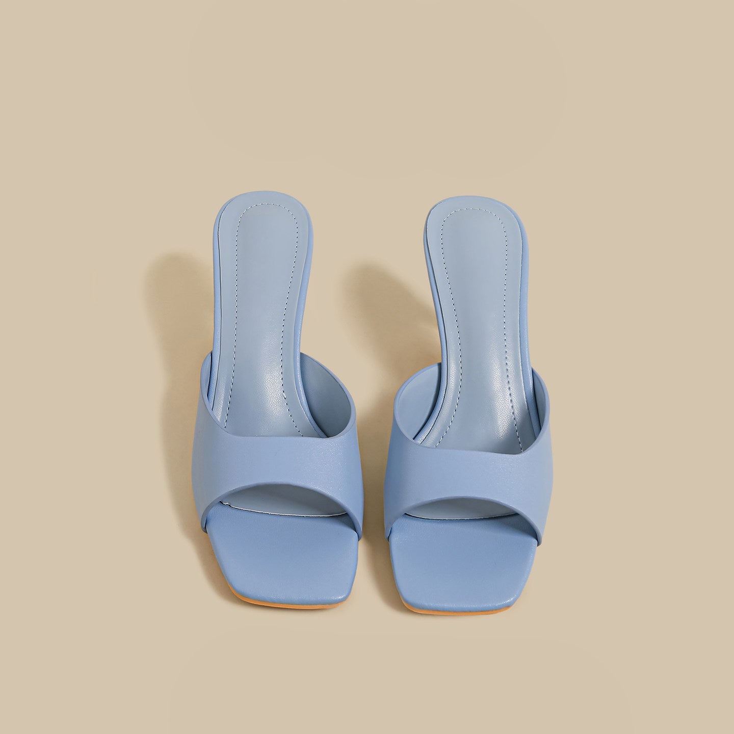 Minimal Curve Heel Sandals (Sky)