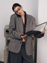 V-Neck Suit Blazer