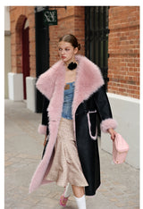 Berry Pink Fur Coat