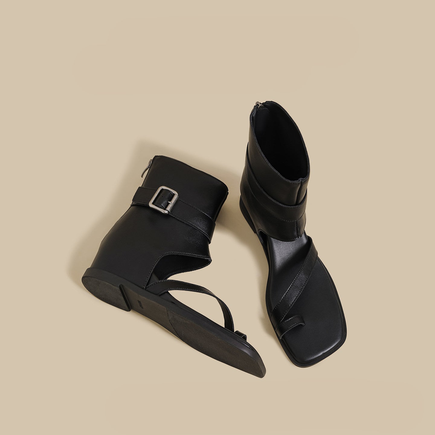 Hidden Lift Microfiber Leather Sandal